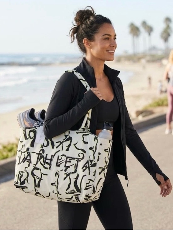 Athleta Handbags - Athleta Canvas Graphic Tote Bag - Black & White